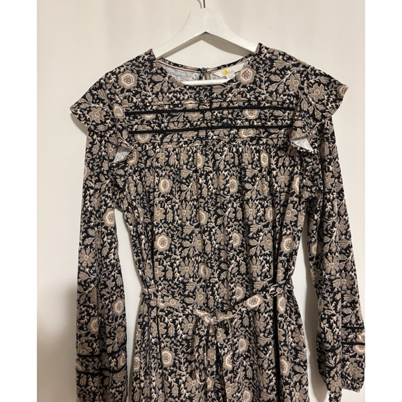 Boden Dress 8 Womens Ruffle Enchanting Twig Long Sleeve Knee Length Fall Boho - Picture 4 of 11